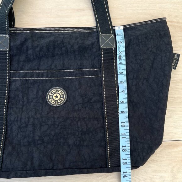Vintage Early 2000s Kipling Women's Black Large Travel Tote Bag / Minimalist - Picture 12 of 16